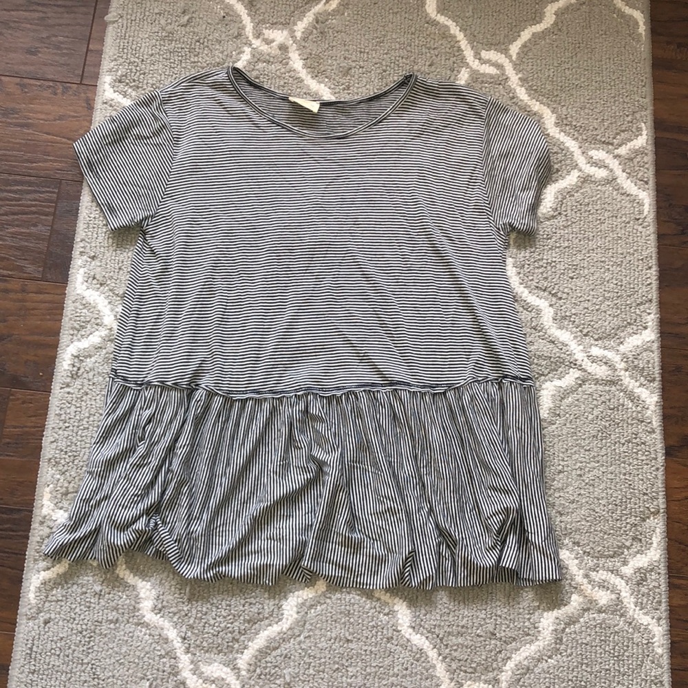 Stripped peplum tee